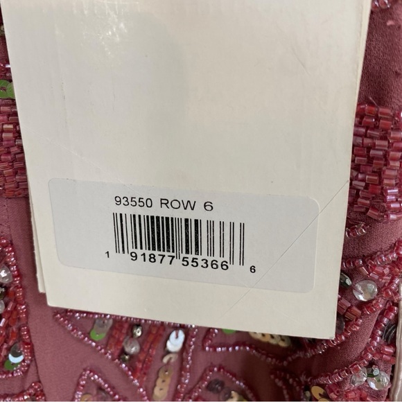 Mac Duggal NEW Rosewood Pink Geometric Sequined Pattern Sleeveless Midi Dress - Picture 7 of 10